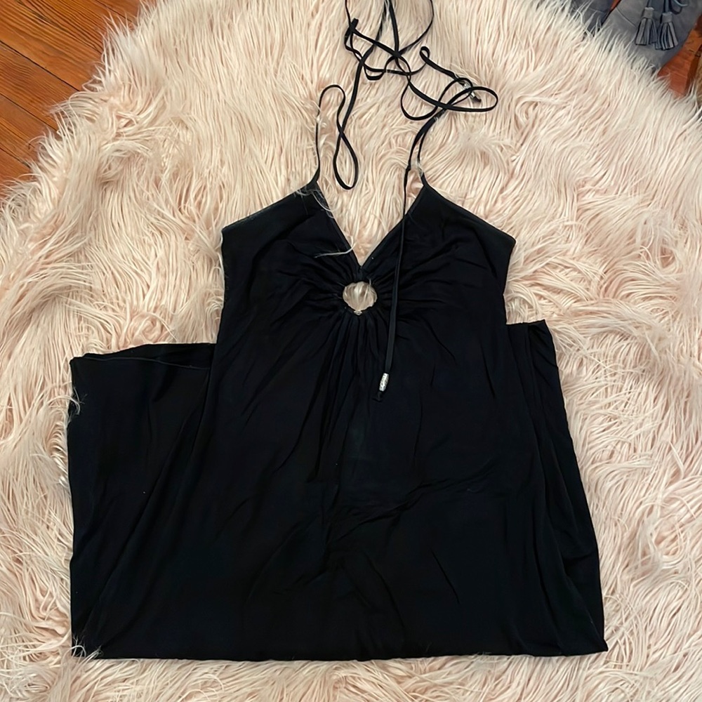Sharagano peek a boo hole dress